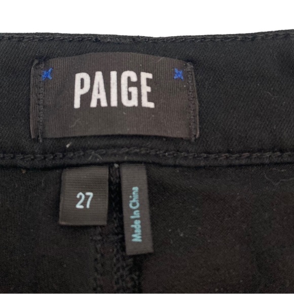 Paige Hoxton Ultra Skinny velvet tuxedo stripe black denim jeans - petite length - Picture 7 of 11